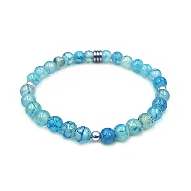 Βραχιόλι από Μπλε Αχάτης (light-blue) 6mm – Ο λίθος της ψυχικής ηρεμίας