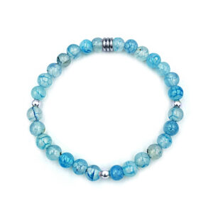 Βραχιόλι από Μπλε Αχάτης (light-blue) 6mm eGAIA.gr