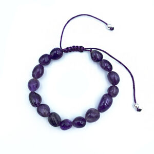 Βραχιόλι Macrame Αμέθυστος (nugget) 10*8mm – Ο λίθος της ηρεμίας και της πίστης