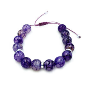 Βραχιόλι macrame Μωβ Αχάτης 10mm – Ο λίθος της συναισθηματικής αρμονίας