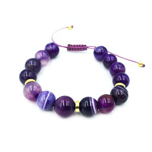 Βραχιόλι macrame Μωβ Αχάτης 10mm – Ο λίθος της συναισθηματικής αρμονίας