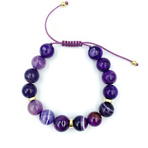 Βραχιόλι macrame Μωβ Αχάτης 10mm eGAIA.gr