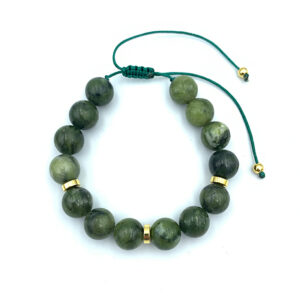 Βραχιόλι Macrame Πράσινος Ιαδεΐτης 10mm eGAIA.gr