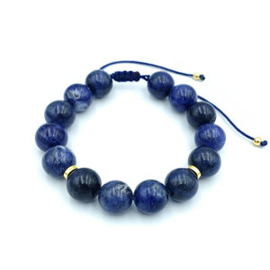 Βραχιόλι macrame Σοδαλίτης 12mm – Ο λίθος της εμπιστοσύνης