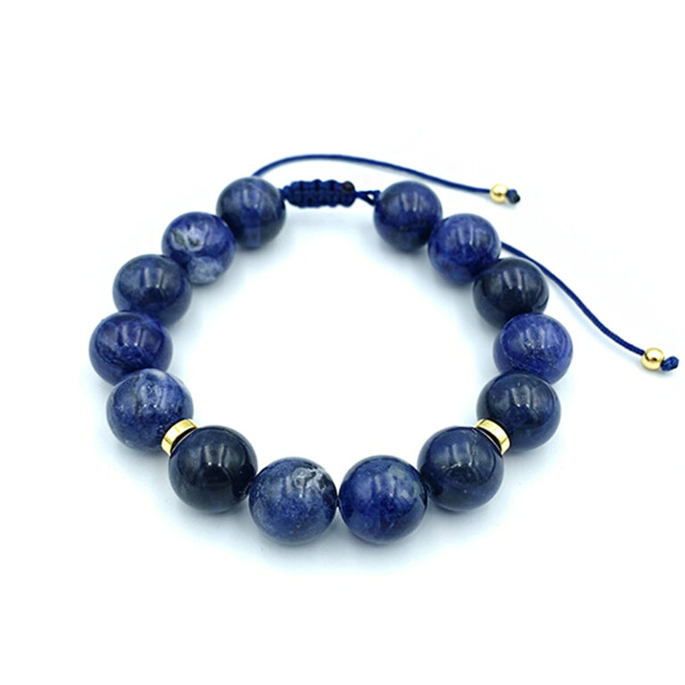 Βραχιόλι macrame Σοδαλίτης 12mm – Ο λίθος της εμπιστοσύνης