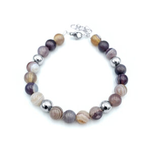 Βραχιόλι Ριγέ Αχάτης 8mm