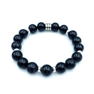 Χειροποίητο Βραχιόλι με Μαύρη Τουρμαλίνη 10mm- Ο λίθος της προστασίας