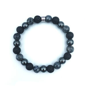 ανδρικό χειροποίητο βραχιόλι λαμπραδοριτης λάβα αιματίτης eGAIA.gr