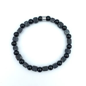 Χειροποίητο ανδρικό βραχιόλι Μαύρος Όνυχας 6mm eGAIA.gr