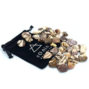 Φυσικό πέτρωμα Καφέ Ίασπις Ζέβρα (πουγκί) 21γρ eGAIA.gr