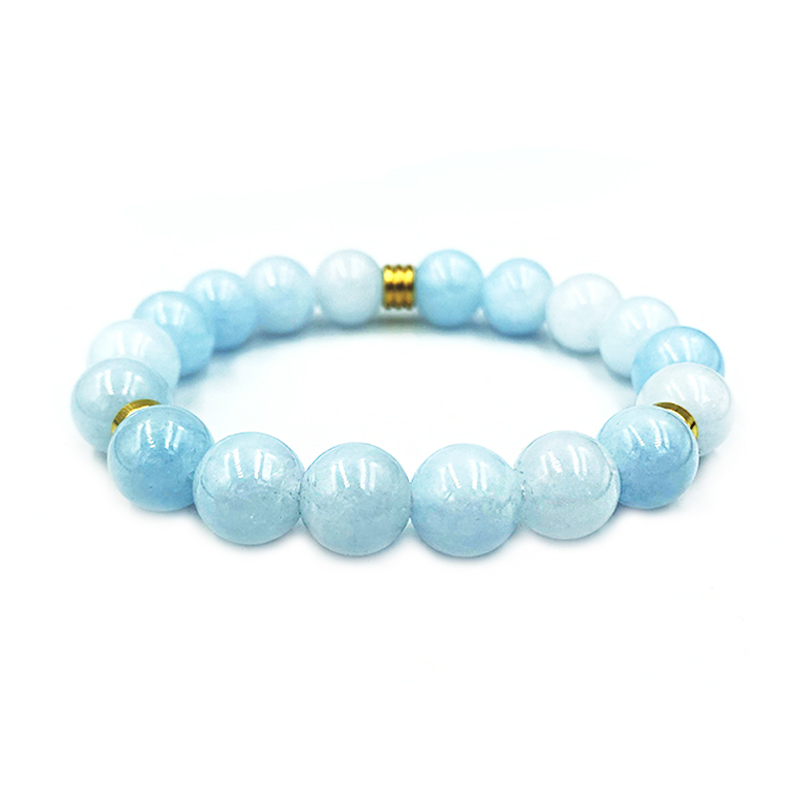 Χειροποίητο Βραχιόλι Ακουαμαρίνα (Aquamarine) 10mm eGAIA.gr