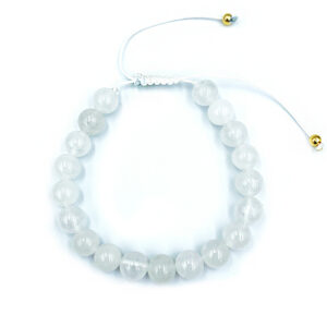 Βραχιόλι Macrame Λευκός Χαλαζίας 8mm eGAIA.gr