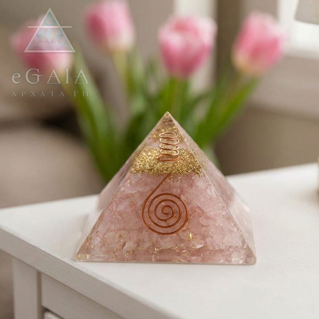 Πυραμίδα Οργονίτη (Orgonite) Ροζ Χαλαζία eGAIA
