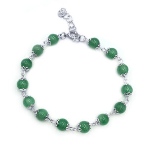 Χειροπoίητο ασημένιο βραχιόλι Πράσινη Αβεντουρίνη 6mm – Ο λίθος της τύχης