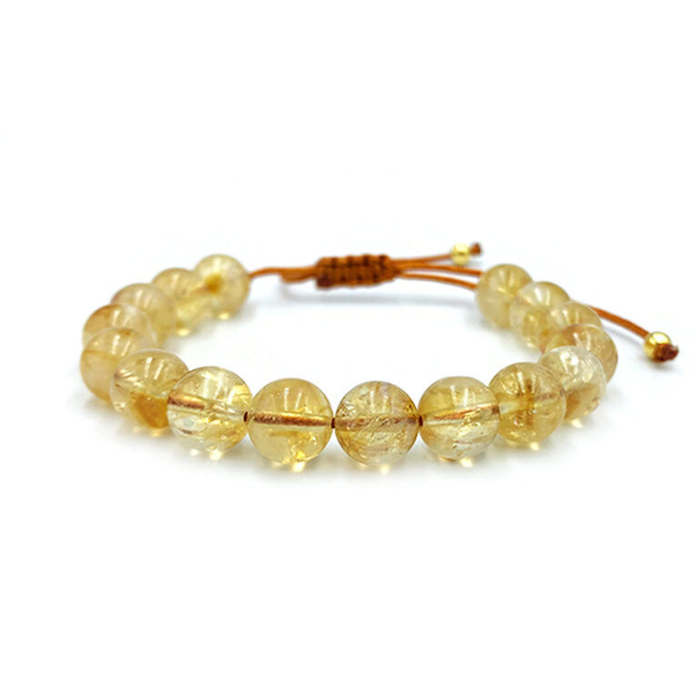 Βραχιόλι macrame Κιτρίνης (Citrine) 8mm – Ο λίθος του πλούτου και της ευημερίας