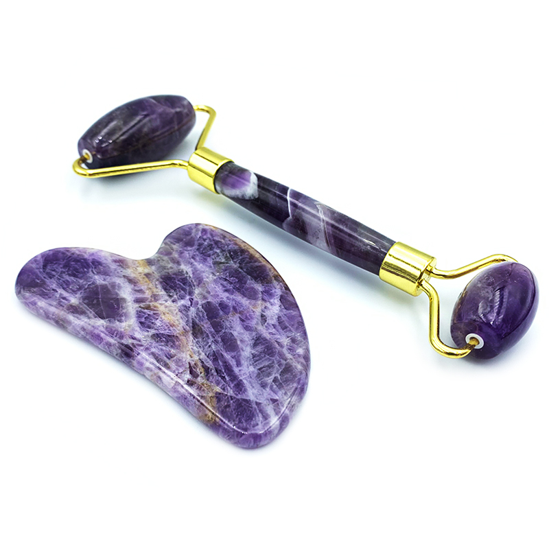 Face Roller - Gua Sha σετ - Αμέθυστος eGAIA.gr