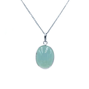 Μενταγιόν με Ακουαμαρίνα (Aquamarine) οβάλ 2,3 Χ 1,8 cm eGAIA.gr