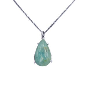 Χειροποίητο μενταγιόν με Ακουαμαρίνα (Aquamarine δάκρυ 2,5 Χ 1,6 cm) από ασήμι 925° eGAIA.gr