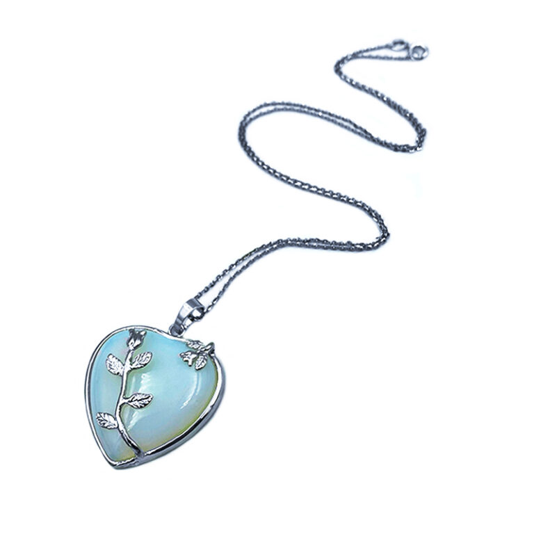 Μενταγιόν Φεγγαρόπετρα (Moonstone) (καρδιά – λουλούδια) – Ο λίθος της διαίσθησης