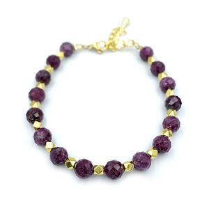 Χειροποίητο βραχιόλι με Ρουμπίνι (6mm - ταγέ) eGAIA.gr