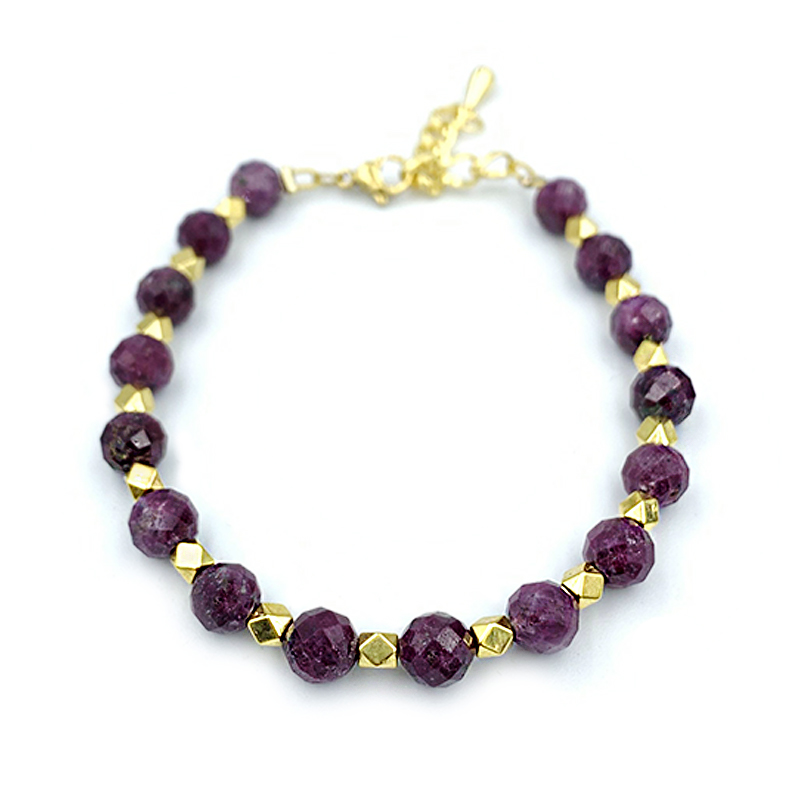 Χειροποίητο βραχιόλι με Ρουμπίνι (6mm - ταγέ) eGAIA.gr