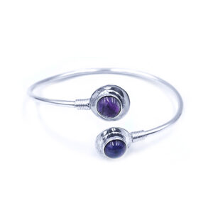 Χειροπoίητο ασημένιο βραχιόλι Αμέθυστος (διπλό) – Ο λίθος της ηρεμίας και της πίστης