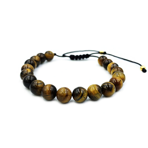 Χειροποίητο Βραχιόλι Macrame Μάτι της Τίγρης 8mm eGAIA.gr