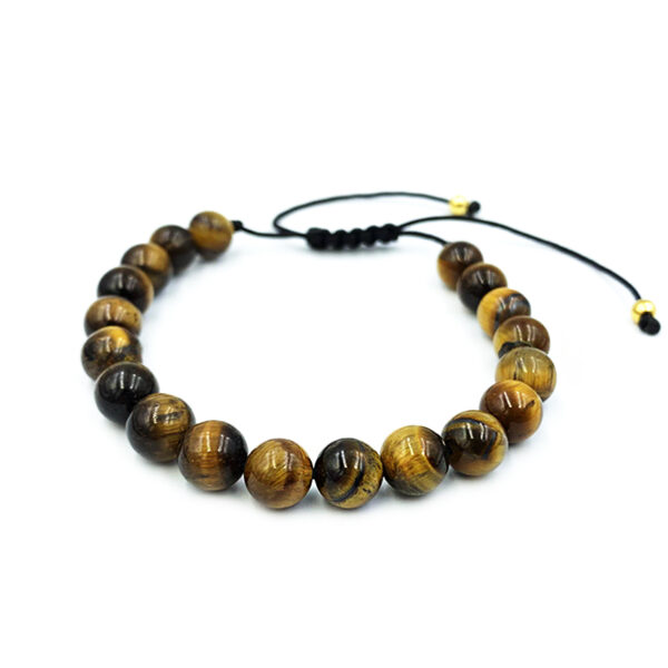 Χειροποίητο Βραχιόλι Macrame Μάτι της Τίγρης 8mm eGAIA.gr