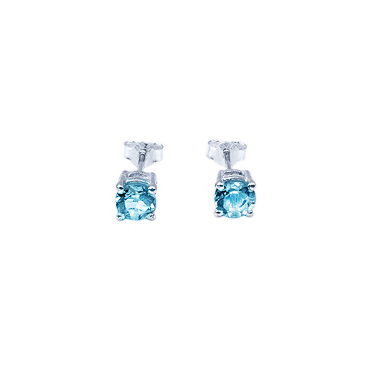 Χειροποίητα σκουλαρίκια με Ακουαμαρίνα (Aquamarine) 0,5cm από ασήμι 925° – Ο λίθος της αφοσίωσης και της ανιδιοτελούς αγάπης