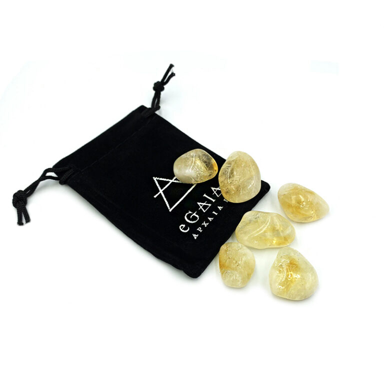 Φυσικό πέτρωμα Κιτρίνης (Citrine) πουγκί 25γρ. (3τμχ) – Ο λίθος του πλούτου και της ευημερίας