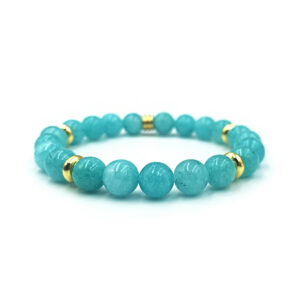 Χειροποίητο βραχιόλι Νεφρίτης Γαλάζια Λίμνη (Blue lagoon) 8mm ταγέ eGAIA.gr