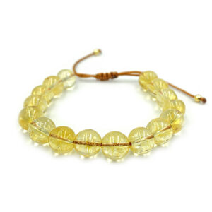 Βραχιόλι macrame Κιτρίνης (Citrine) 10mm – Ο λίθος του πλούτου και της ευημερίας