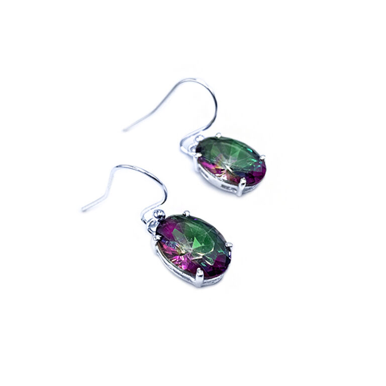 Χειροποίητα ασημένια σκουλαρίκια με Mystic Topaz (Τοπάζι) – Ο λίθος της συναισθηματικής θεραπείας