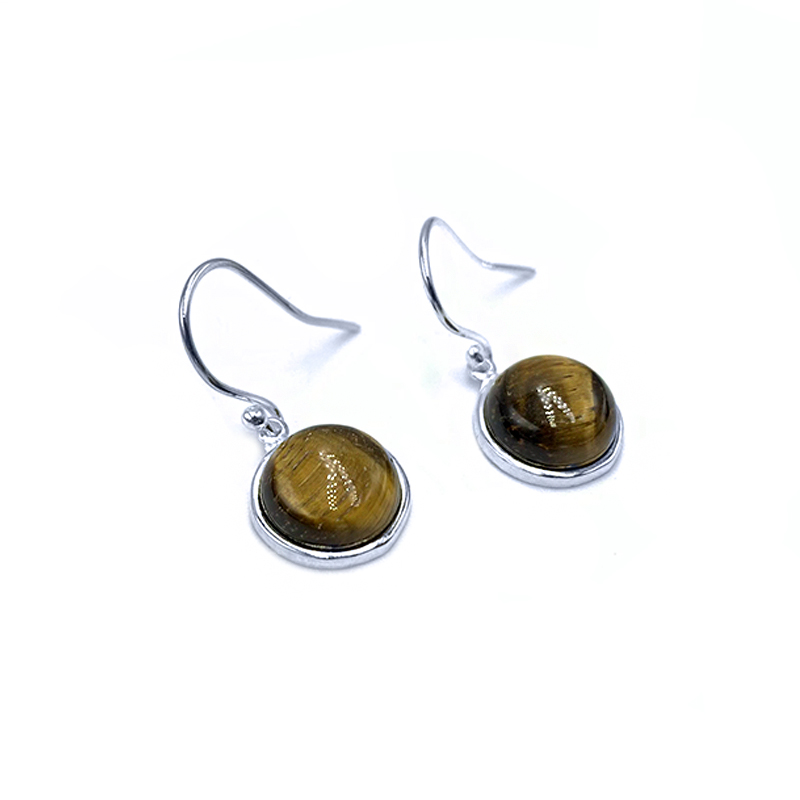 Χειροποίητα ασημένια σκουλαρίκια Μάτι της Τίγρης eGAIA