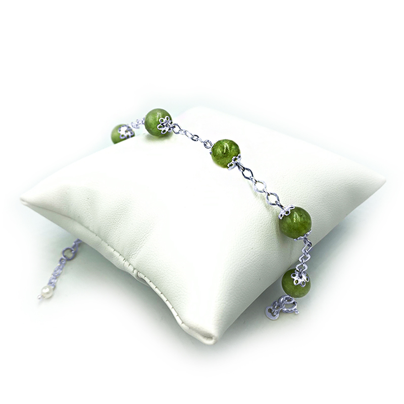 Χειροποίητο ασημένιο βραχιόλι Περίδοτο (Peridot) eGAIA.gr