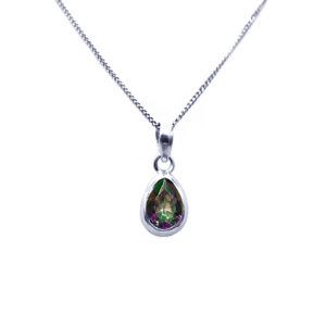 Χειροποίητο ασημένιο μενταγιόν με Mystic Topaz (Τοπάζι) δάκρυ eGAIA.gr