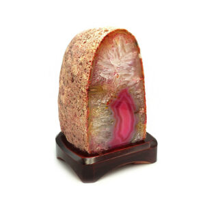 Χειροποίητο φωτιστικό ακατέργαστος ροζ Αχάτης eGAIA