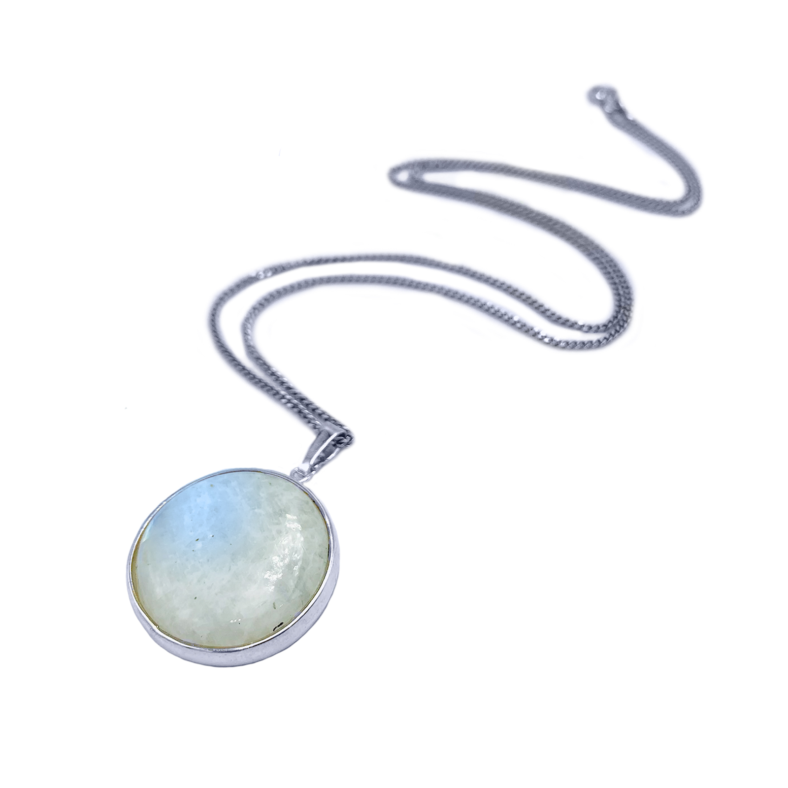 Ασημένιο χειροποίητο μενταγιόν Φεγγαρόπετρα (Moonstone) eGAIA.gr