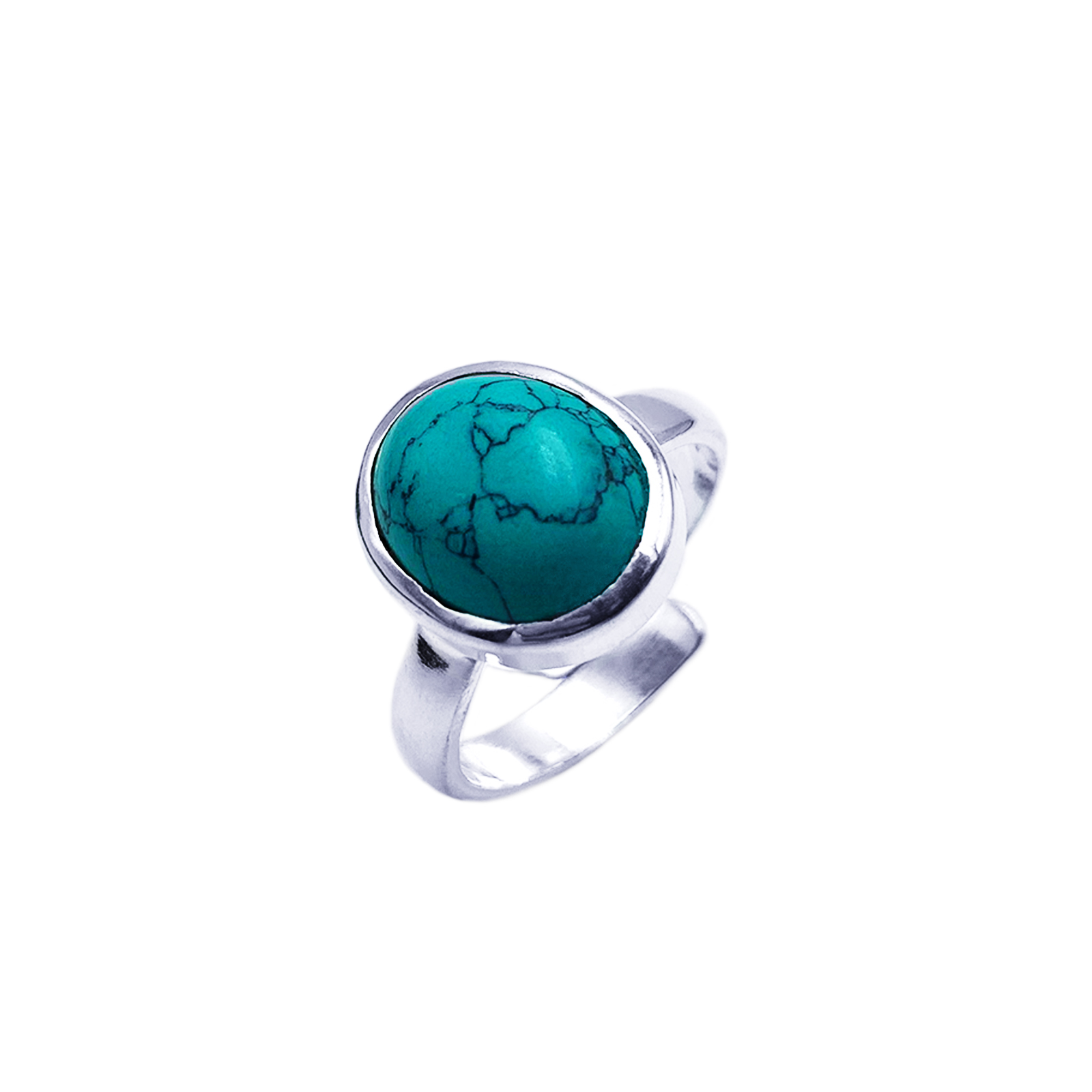 Χειροποίητο δαχτυλίδι με οβάλ Τιρκουάζ (Turquoise) από ασήμι 925° eGAIA.gr
