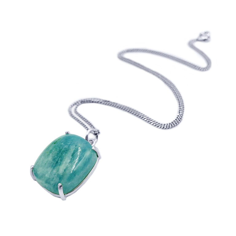 Χειροποίητο Μενταγιόν με Ακουαμαρίνα (Aquamarine) 2 Χ 1,7cm από ασήμι 925°