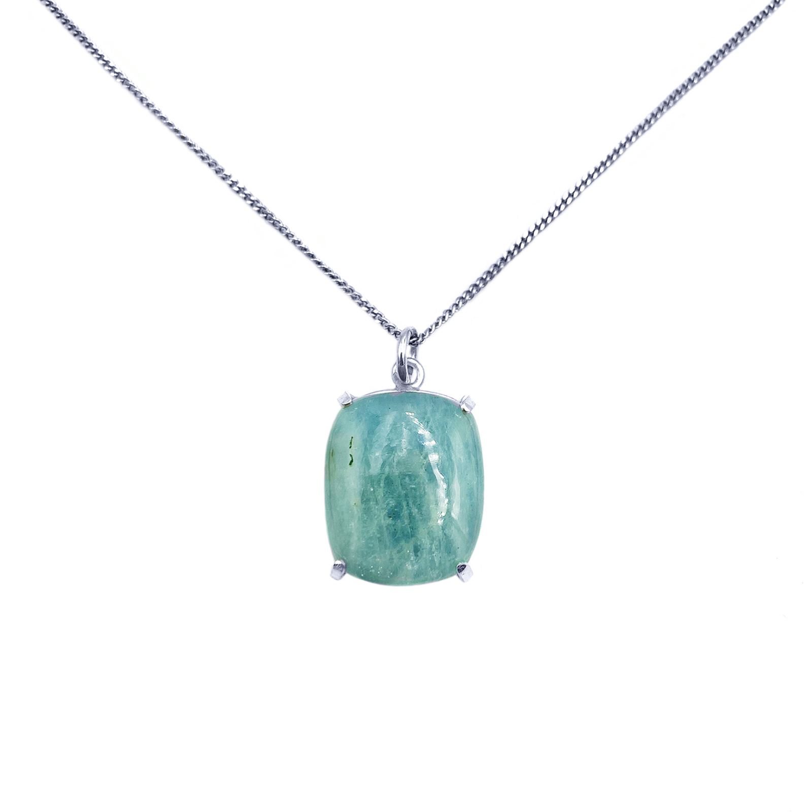 Χειροποίητο Μενταγιόν με Ακουαμαρίνα (Aquamarine) 2 Χ 1,7cm από ασήμι 925° eGAIA.gr