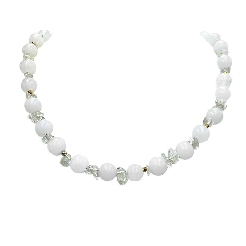 Χειροποίητο κολιέ Λευκός Χαλαζίας eGAIA