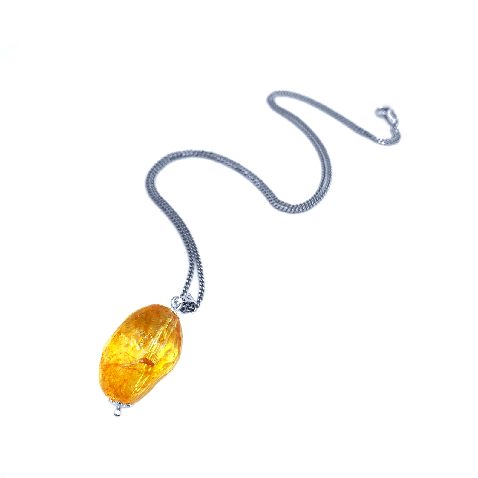 Χειροποίητο μενταγιόν Κιτρίνης (Citrine Cognac) eGAIA
