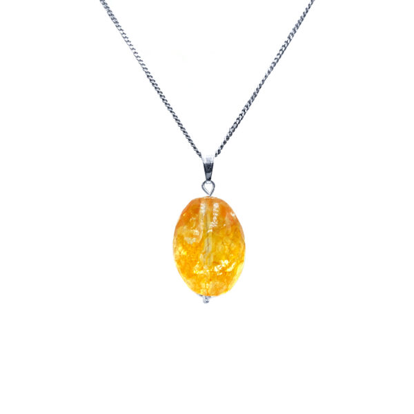 Χειροποίητο μενταγιόν Κιτρίνης (Citrine Cognac) eGAIA