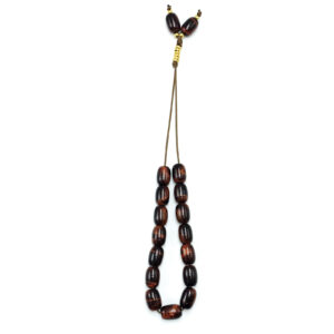 Χειροποίητο κομπολόι Κόκκινο Μάτι της Τίγρης (βαρελάκι) eGAIA