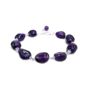 Χειροπoίητο ασημένιο βραχιόλι Αμέθυστος – Ο λίθος της ηρεμίας και της πίστης