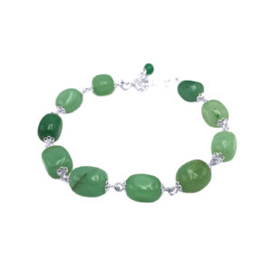 Χειροπoίητο ασημένιο βραχιόλι Πράσινη Αβεντουρίνη – Ο λίθος της τύχης