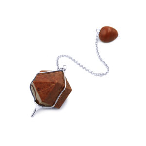 Χειροποίητο εκκρεμές πολυγωνικός Κόκκινος Ίασπις από ασήμι 925 eGAIA