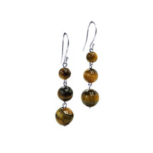 Χειροποίητα ασημένια σκουλαρίκια με Μάτι της Τίγρης eGAIA