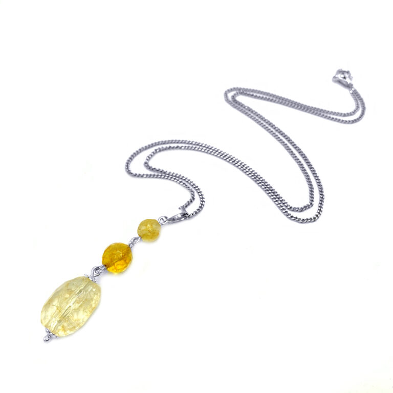 Χειροποίητο μενταγιόν Κιτρίνης (Citrine cognac-light) – Ο λίθος του πλούτου και της ευημερίας